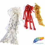 Spike Motif Beaded Applique w/ Beaded Fringe, BA-152