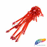 Spike Motif Beaded Applique w/ Beaded Fringe, BA-152