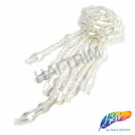 Crystal Dangling Motif Beaded Applique w/ Beaded Fringe, BA-153