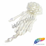 Crystal Dangling Motif Beaded Applique w/ Beaded Fringe, BA-153