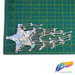 Iridescent Dangling Star Beaded Sequins Applique w/ Beaded Fringe, BA-155