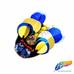 Gold/Blue Insect Rhinestone Beaded Sequin Applique, BA-158