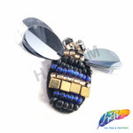 Black/Blue/Gold Insect Rhinestone Beaded Sequin Applique, BA-160