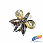 Gold/Light Brown Insect Rhinestone Beaded Applique, BA-161