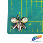 Gold/Light Brown Insect Rhinestone Beaded Applique, BA-161