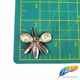 Gold/Light Brown Insect Rhinestone Beaded Applique, BA-161