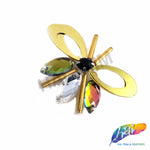 Gold/Multicolor Butterfly Rhinestone Beaded Sequin Applique, BA-162