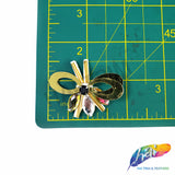 Gold/Multicolor Butterfly Rhinestone Beaded Sequin Applique, BA-162