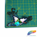 Turquoise Blue/White AB Bird Rhinestone Beaded Sequin Applique, BA-165