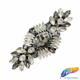 Black Diamond/Crystal Rhinestone Motif Applique, BA-168