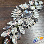 Black Diamond/Crystal Rhinestone Motif Applique, BA-168
