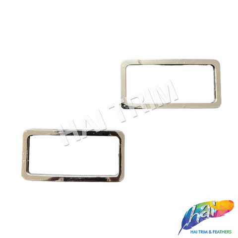 Silver Rectangle Metal Buckle (2 pieces), BK-003