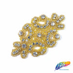 Beaded Crystal Rhinestone Motif Applique, BR-010