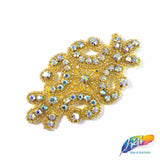 Beaded Crystal Rhinestone Motif Applique, BR-010