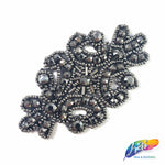 Beaded Crystal Rhinestone Motif Applique, BR-010