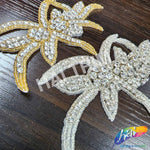 Beaded Spike Rhinestone Motif Applique, BR-016