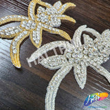 Beaded Spike Rhinestone Motif Applique, BR-016