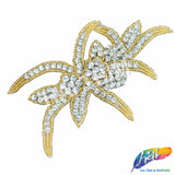Beaded Spike Rhinestone Motif Applique, BR-016