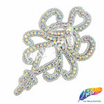 Beaded Rhinestone Motif Applique, BR-020