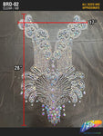 Crystal AB/Nude Mesh Beaded Rhinestone Dress Bodice Applique, BRD-02 AB