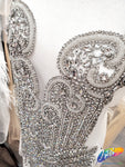 Crystal Beaded Rhinestone Dress Bodice Applique, BRD-02