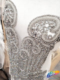 Crystal Beaded Rhinestone Dress Bodice Applique, BRD-02