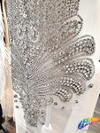 Crystal Beaded Rhinestone Dress Bodice Applique, BRD-02