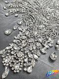 Crystal Beaded Rhinestone Dress Bodice Applique, BRD-02