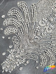Crystal Beaded Rhinestone Dress Bodice Applique, BRD-02