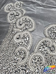Crystal Beaded Rhinestone Dress Bodice Applique, BRD-02