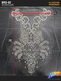 Crystal Beaded Rhinestone Dress Bodice Applique, BRD-02