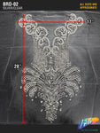 Color Beaded Rhinestone Dress Bodice Applique, BRD-02