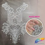 Crystal Beaded Rhinestone Dress Bodice Applique, BRD-02