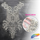 Crystal Beaded Rhinestone Dress Bodice Applique, BRD-02