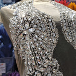SALE! Crystal Beaded Sequin Rhinestone Dress Bodice Applique, BRD-05