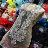 SALE! Crystal Beaded Sequin Rhinestone Dress Bodice Applique, BRD-05