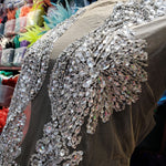 SALE! Crystal Beaded Sequin Rhinestone Dress Bodice Applique, BRD-05