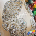 Crystal Beaded Rhinestone Dress Bodice Applique, BRD-10