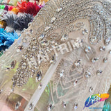 Crystal Beaded Rhinestone Dress Bodice Applique, BRD-10