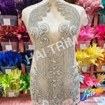 Crystal Beaded Rhinestone Dress Bodice Applique, BRD-10