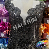 Color Beaded Rhinestone Dress Bodice Applique, BRD-02
