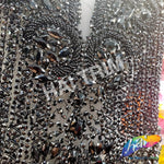 Color Beaded Rhinestone Dress Bodice Applique, BRD-02