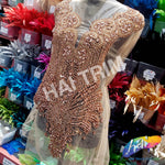 Color Beaded Rhinestone Dress Bodice Applique, BRD-02