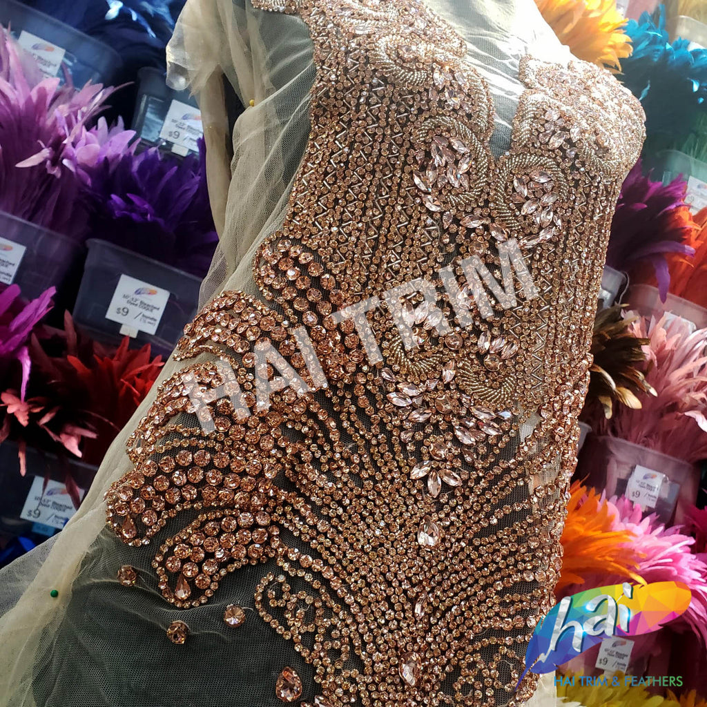 SALE! Crystal Beaded Sequin Rhinestone Dress Bodice Applique, BRD-05 – Hai  Trim & Feathers