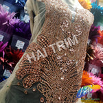Color Beaded Rhinestone Dress Bodice Applique, BRD-02