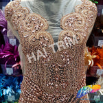 Color Beaded Rhinestone Dress Bodice Applique, BRD-02