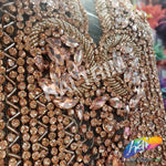 Color Beaded Rhinestone Dress Bodice Applique, BRD-02