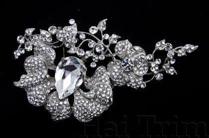 Crystal Flower Rhinestone Brooch, BRS-001