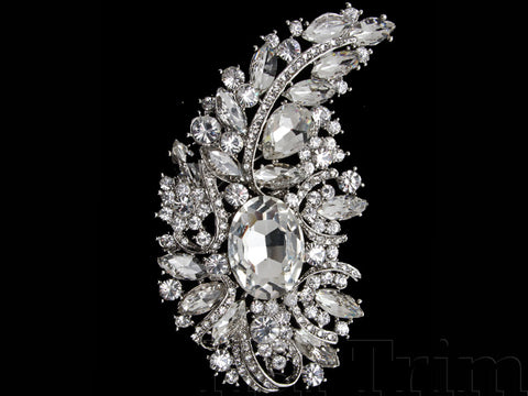 Crystal Paisley Rhinestone Brooch, BRS-005