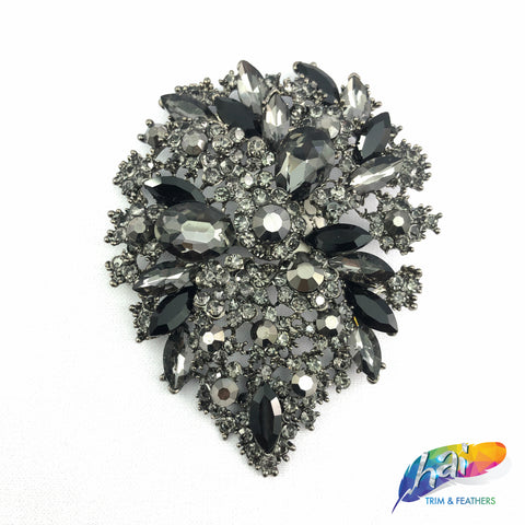 Teardrop Crystal Rhinestone Brooch, BRS-002